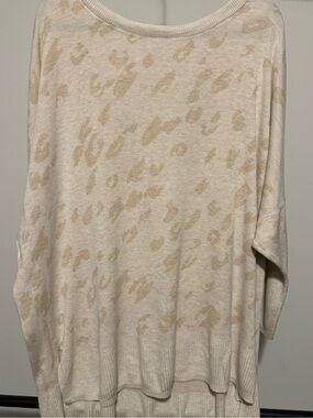 Light Beige Leopard Print Tunic Sweater